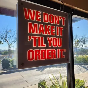 we don't make it till you order it