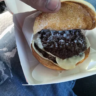 And this is what I get...he said they ran out of Patty's and cheese and sauce...