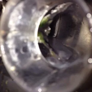 Inside of the ice dispenser. See the green?