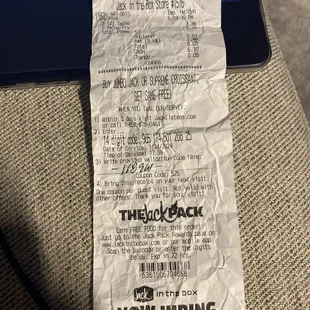 This is the receipt my $1.05 change was wrapped in, yes &quot;wrapped!&quot;