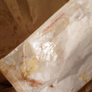 Greasy taco wrapper