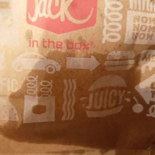 Greasy bag from greasy taco wrapper
