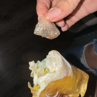 PLASTIC LATEX GLOVE FOUND INSIDE CRUNCHY TACO