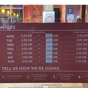store hours