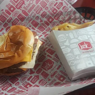 Bacon ultimate cheeseburger with French fries