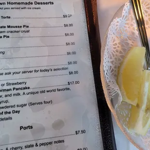 Menu states lemon butter,  lemon wedges served instead.