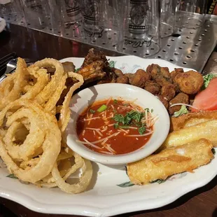 Appetizer sampler at the bar