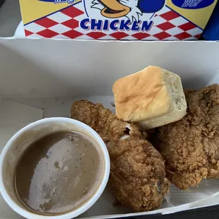 2 Piece Snack w/ soft Tiny Biscuit &amp; Gravy!    Can&apos;t believe it&apos;s still just $3 (3pm special)