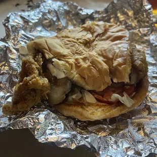 This newly wrap chicken sandwich looks like a train wreck.  But tasted 5/5