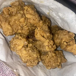 a pile of fried chicken