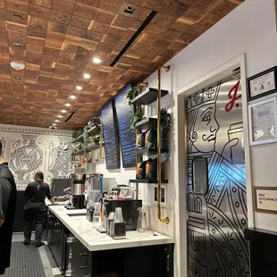 the interior of a coffee shop