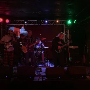 Local band Radio Poets rocking the stage.