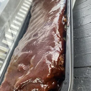full slab of ribs w/ spicy bbq sauce