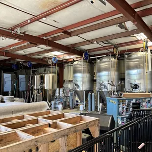 the inside of the brewery