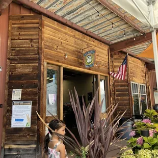the entrance to the restaurant