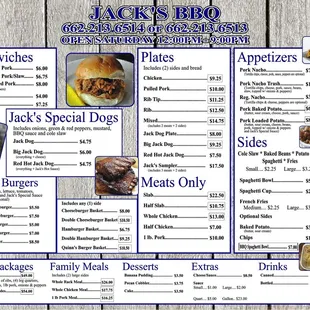 Jack's Menu