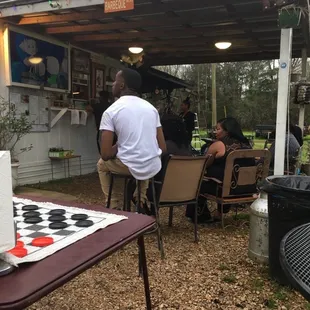 Customers waiting patiently.