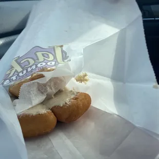 Ordered 6 donuts and instead of putting them in a box this is what happened.