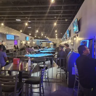 Picture of all 4 tables with a railing to keep foot traffic out of your game.