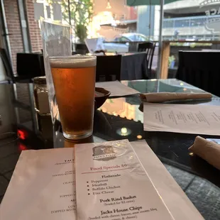 My table facing the front door. Menu specials
