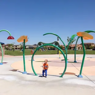 Water spray feature.