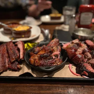 a variety of meats