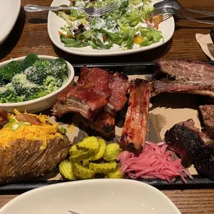 Jack &apos;s Best which included Loaded Baked Potato, Broccoli, Pork Spare Ribs, Burnt Ends and Beef Ribs