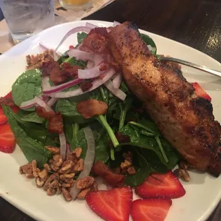 Grilled Salmon Spinach Salad