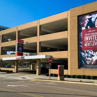 Covered parking garage.