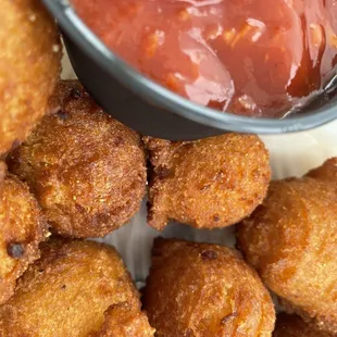 Homemade hush puppies.
