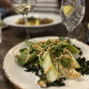 Bok choy salad with ramen noodle crunch.  Was seriously hoping this would have been better, good idea!