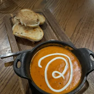 Tomato soup and grilled cheese