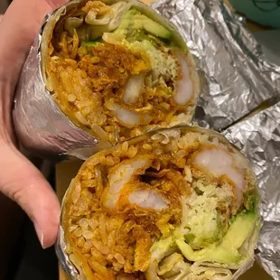 Baja Shrimp Burrito - nicely wrapped.