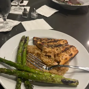 Simple salmon with lemon thyme risotto :) very yummy