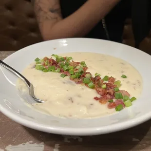 Hardy Irish Ale and Cheddar Potato Soup! Not overly cheesey!