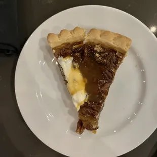 Half the portion of Bourbon pecan pie. O. M. G.!
