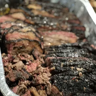 Chopped and sliced brisket