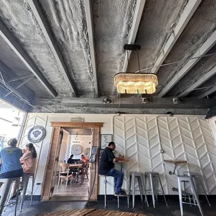 people sitting at tables