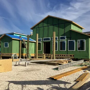 a green house being built
