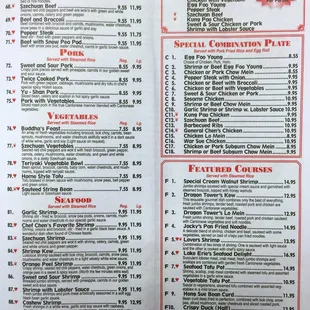 menu