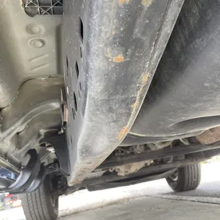 Underneath a vehicle