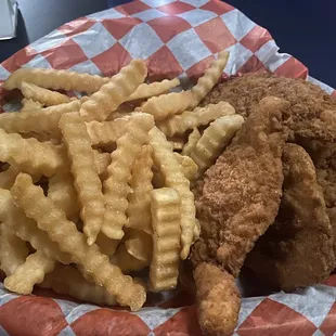 Chicken fingers and fries so yummy