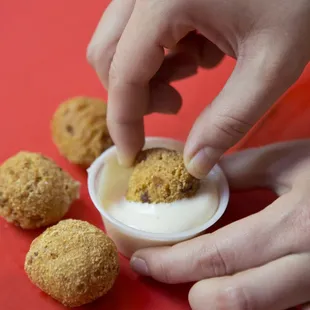 Hush Puppies with spicy mayo