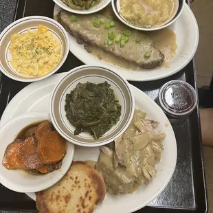 Chicken and dressing two sides  Meatloaf two sides