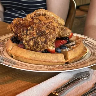 Chicken and waffle, looks good but heard the chicken wasn't great