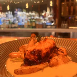 Chicken with lemon butter sauce and fingerling potatoes