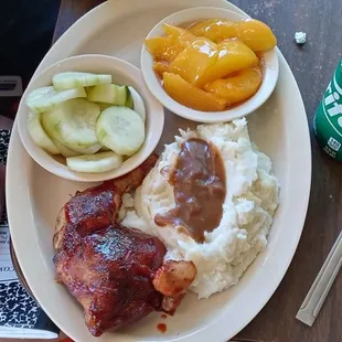 Meat and three!  Daily plate lunches. "Don't be a Chicken."   Come on in and see us..  08/22/2022