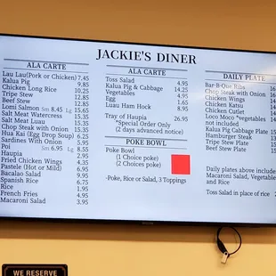 menu