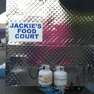 a food truck with gas tanks