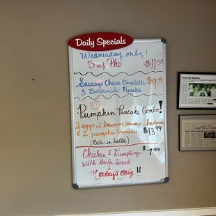 Daily specials - available all day